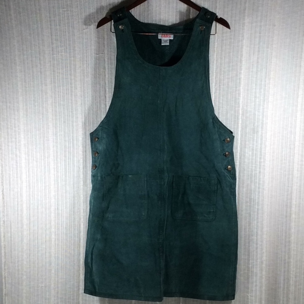 Vintage 90’s Green Suede Leather Jumper- 14